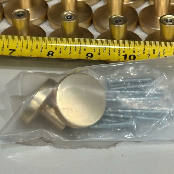 Solid Brass Round 1 1/8” Cabinet Pulls - Brushed Gold Finish (Qty. 12) - Picture 12 of 12